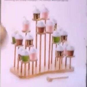 Elegant Wooden Cupcake Stand with Assorted Holders